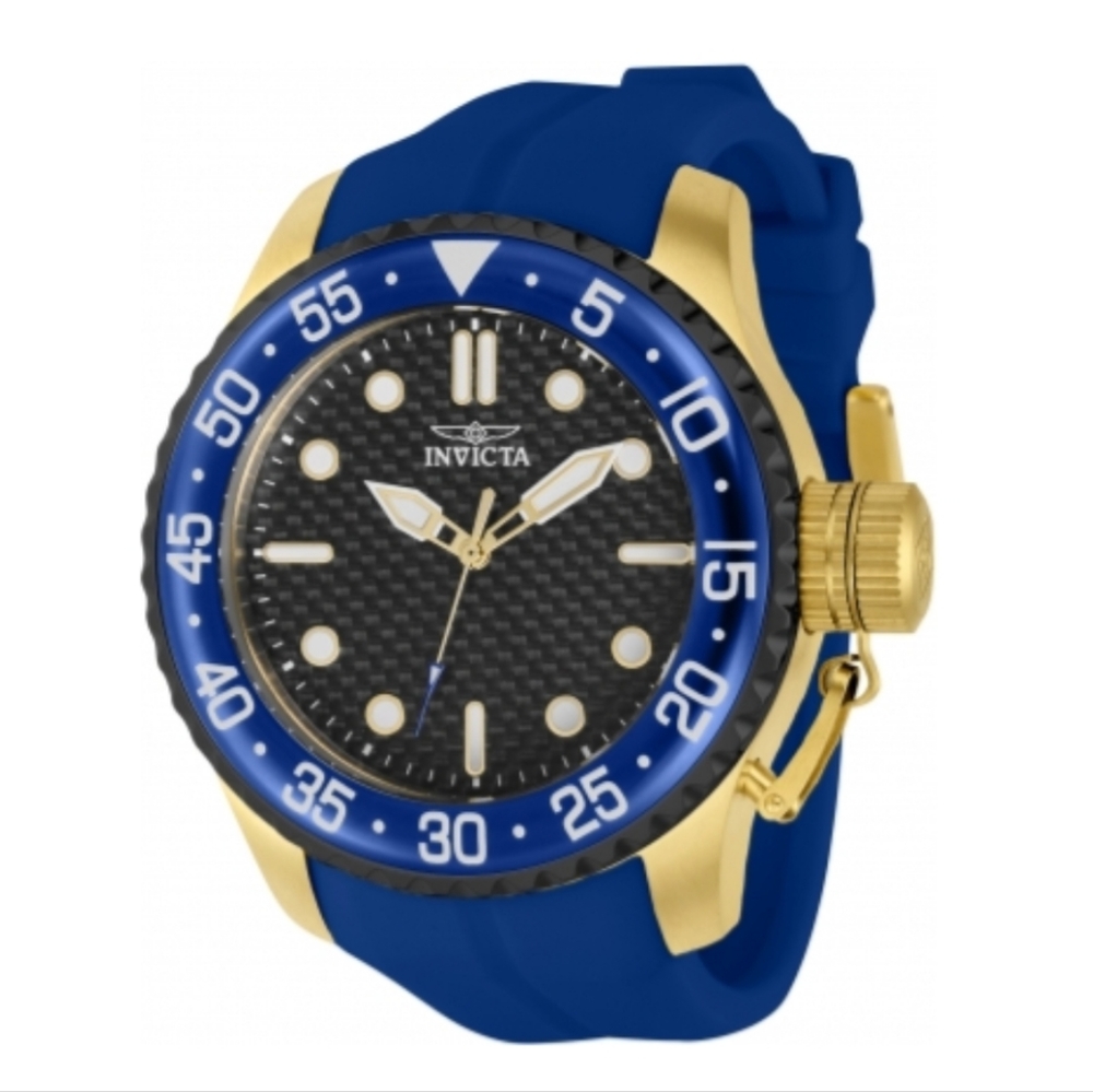 NWT Invicta Pro Diver Mens Watch (39509), 50mm Steel Gold-Tone Case, Blue Band